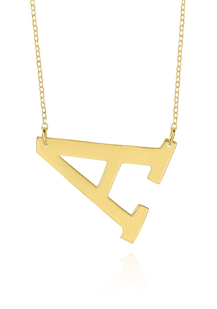 14k Yellow Gold Horizontal A Necklace