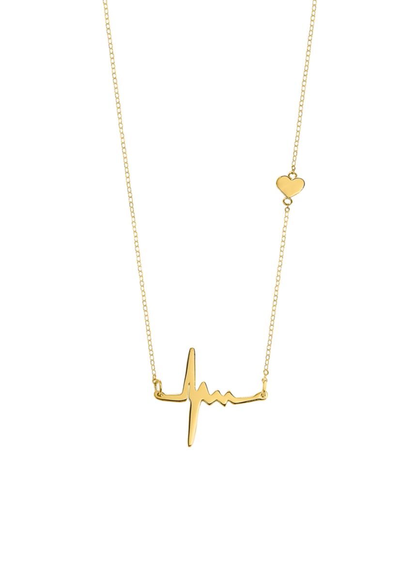 10k Yellow Gold Heartbeat Pendant
