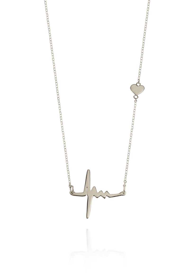 Sterling Silver Heartbeat Pendant