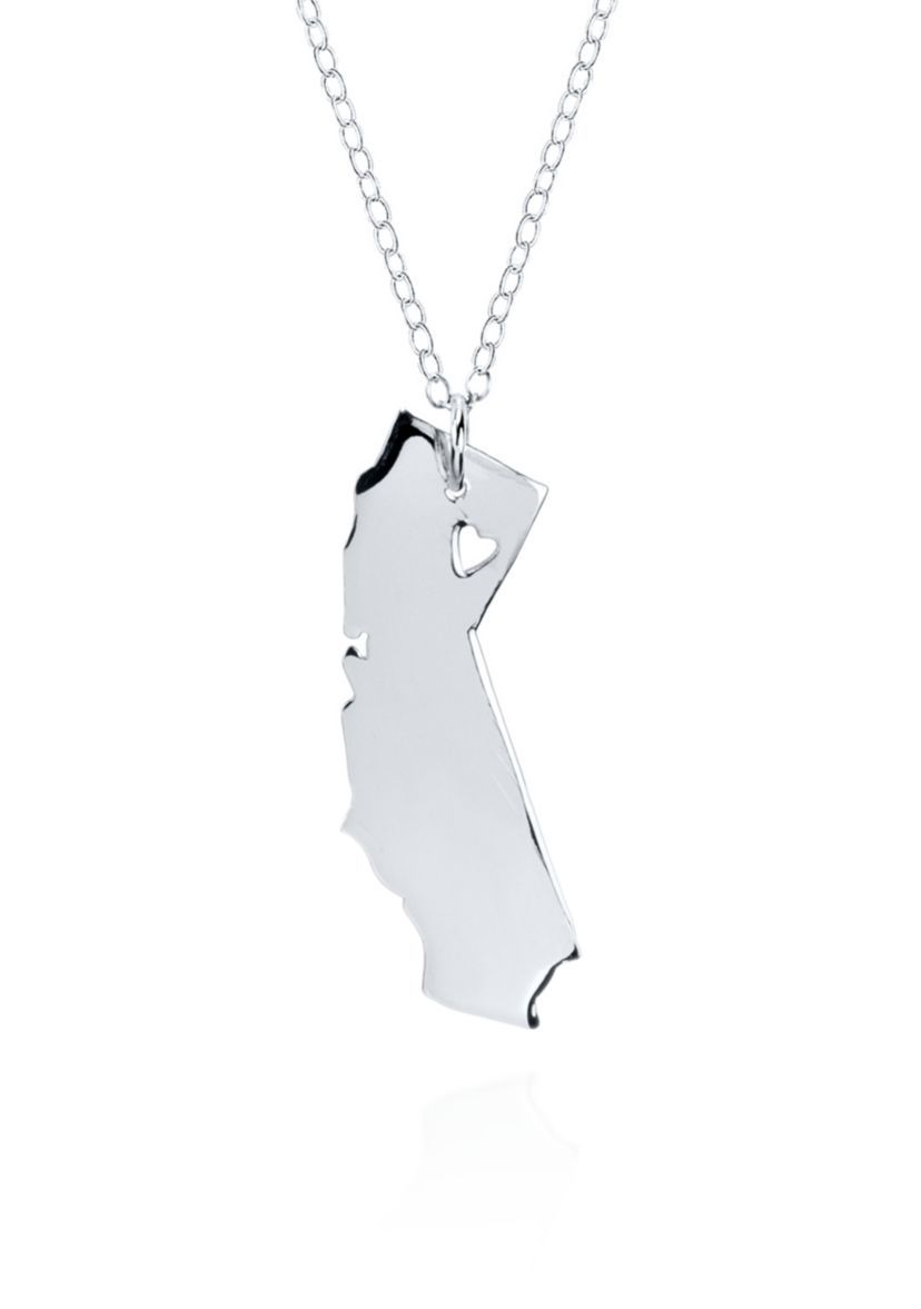 Sterling Silver California State Pendant