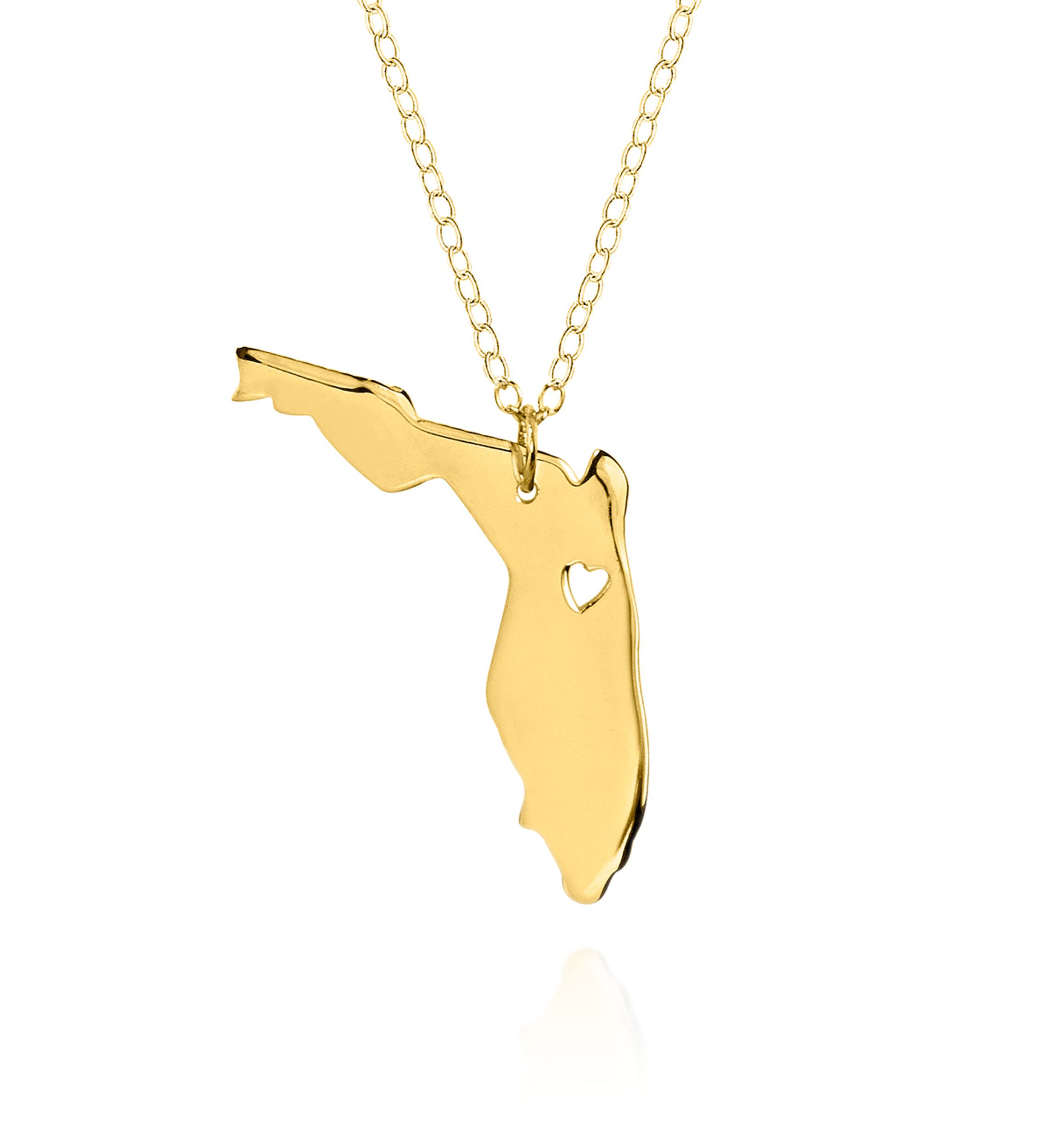 10k Yellow Gold Florida State Pendant