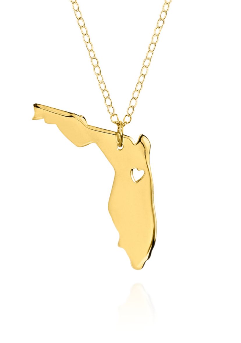 10k Yellow Gold Florida State Pendant