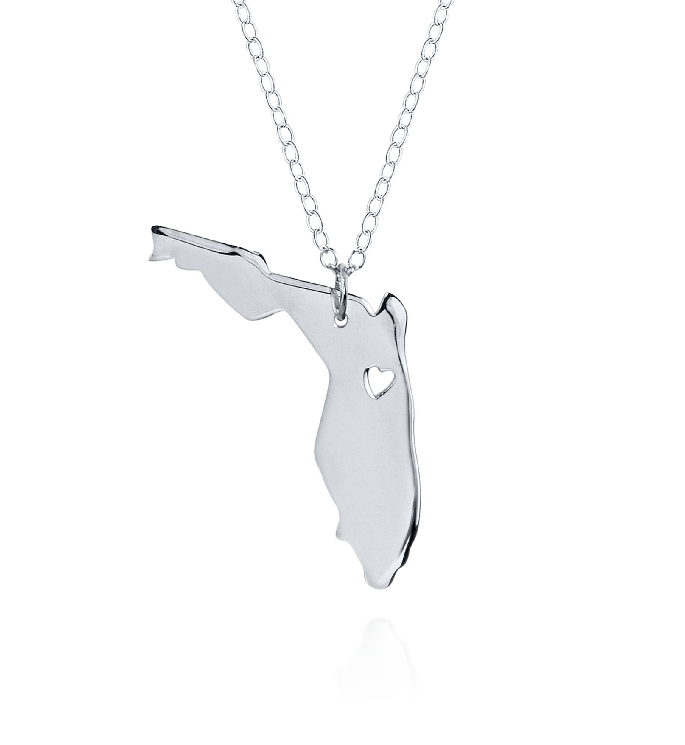 Sterling Silver Florida State Pendant