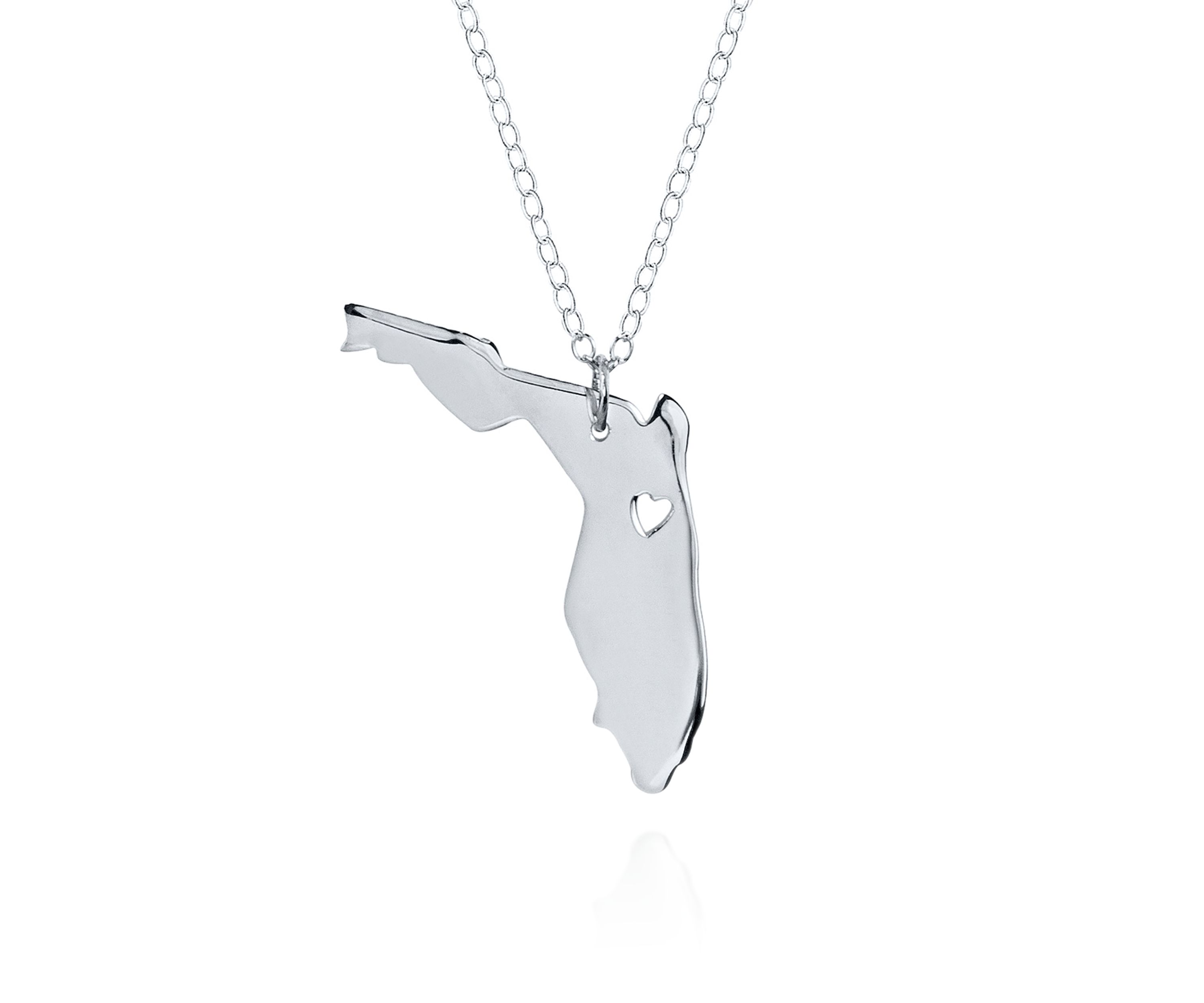 Sterling Silver Florida State Pendant