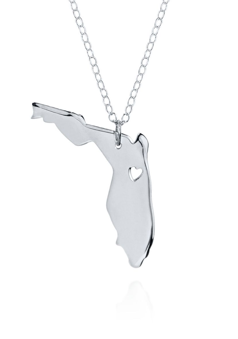Sterling Silver Florida State Pendant