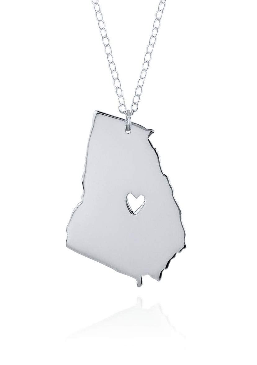 Sterling Silver Georgia State Pendant