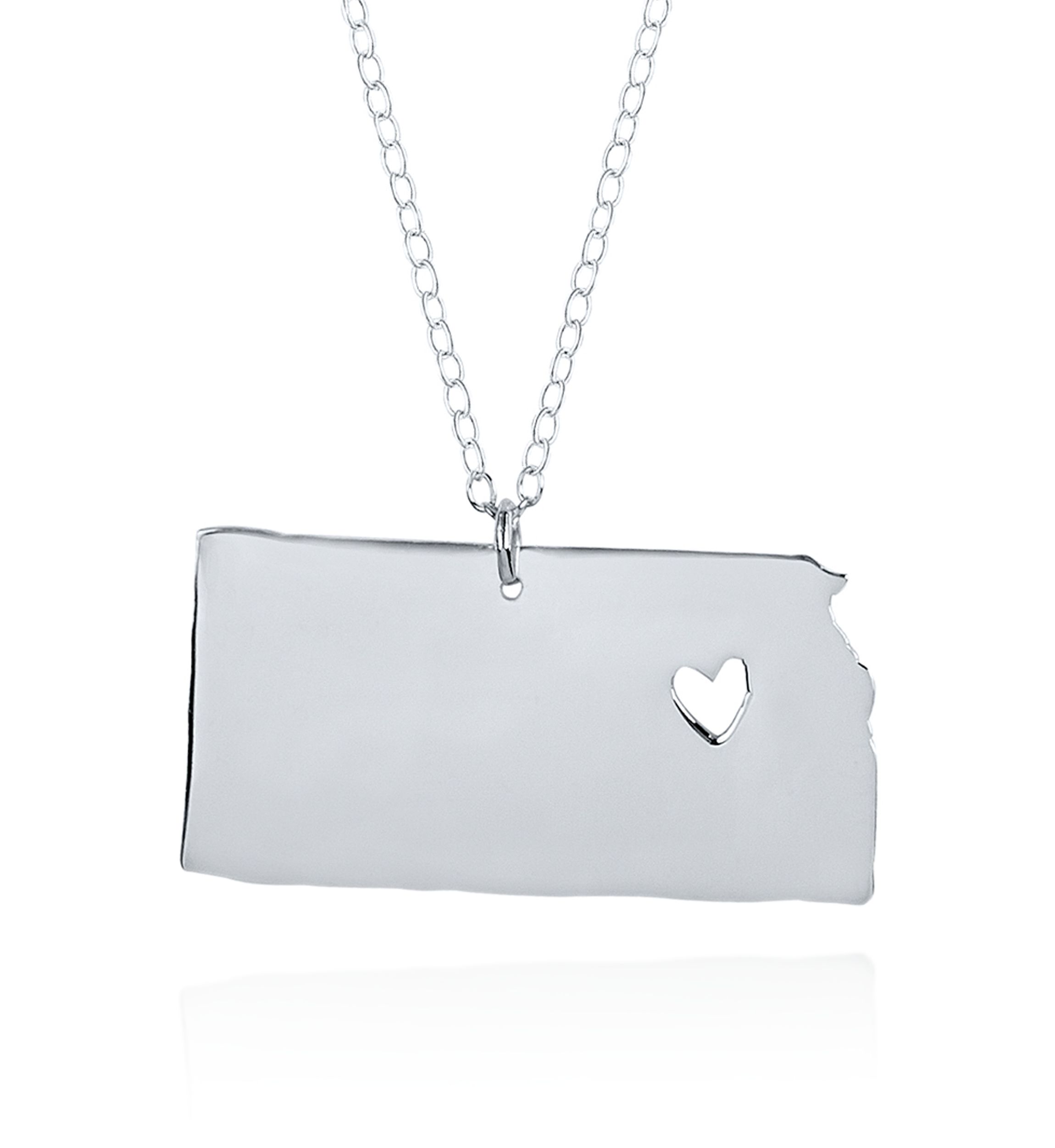 Sterling Silver Kansas State Pendant
