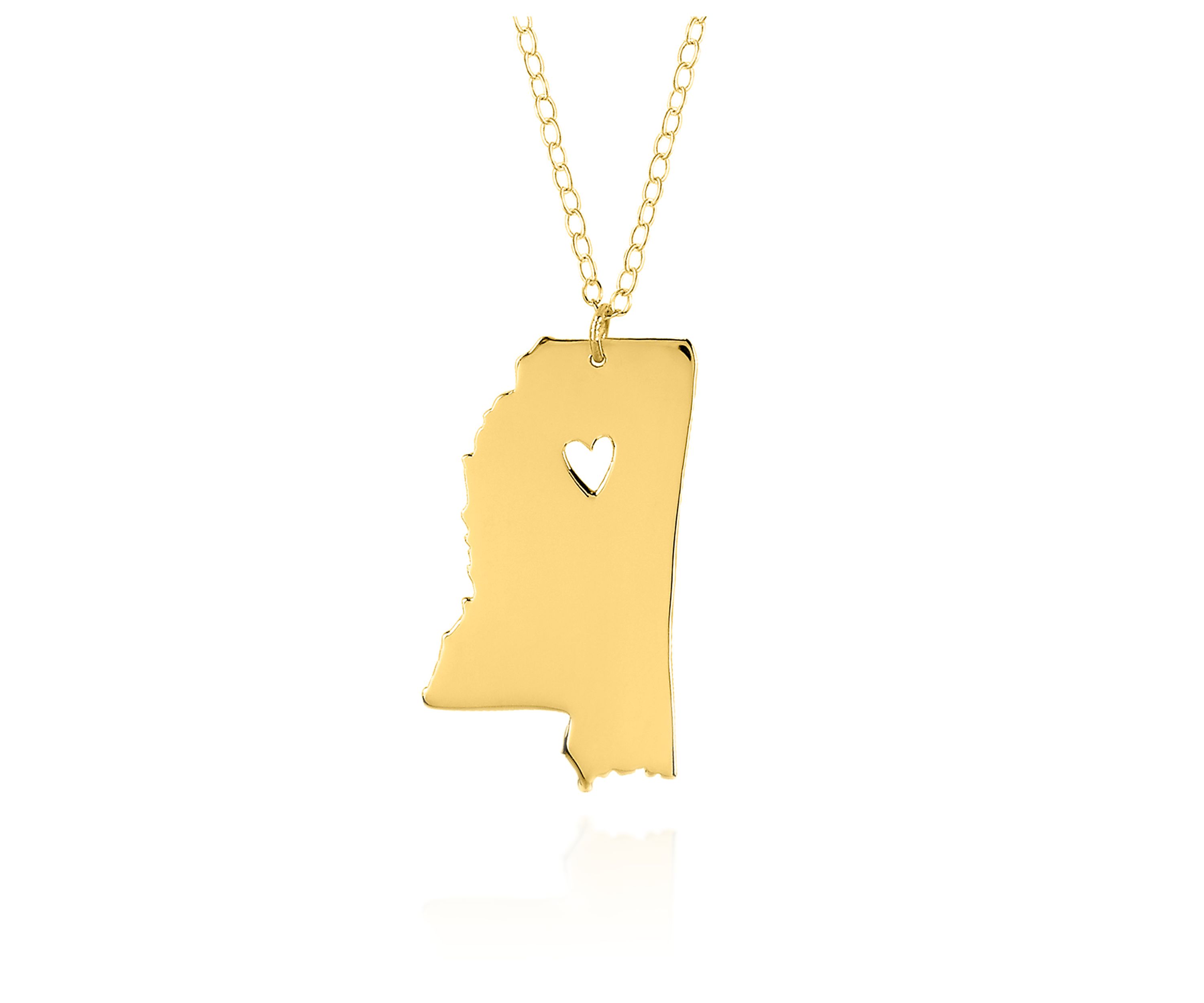 14k Yellow Gold Mississippi State Pendant