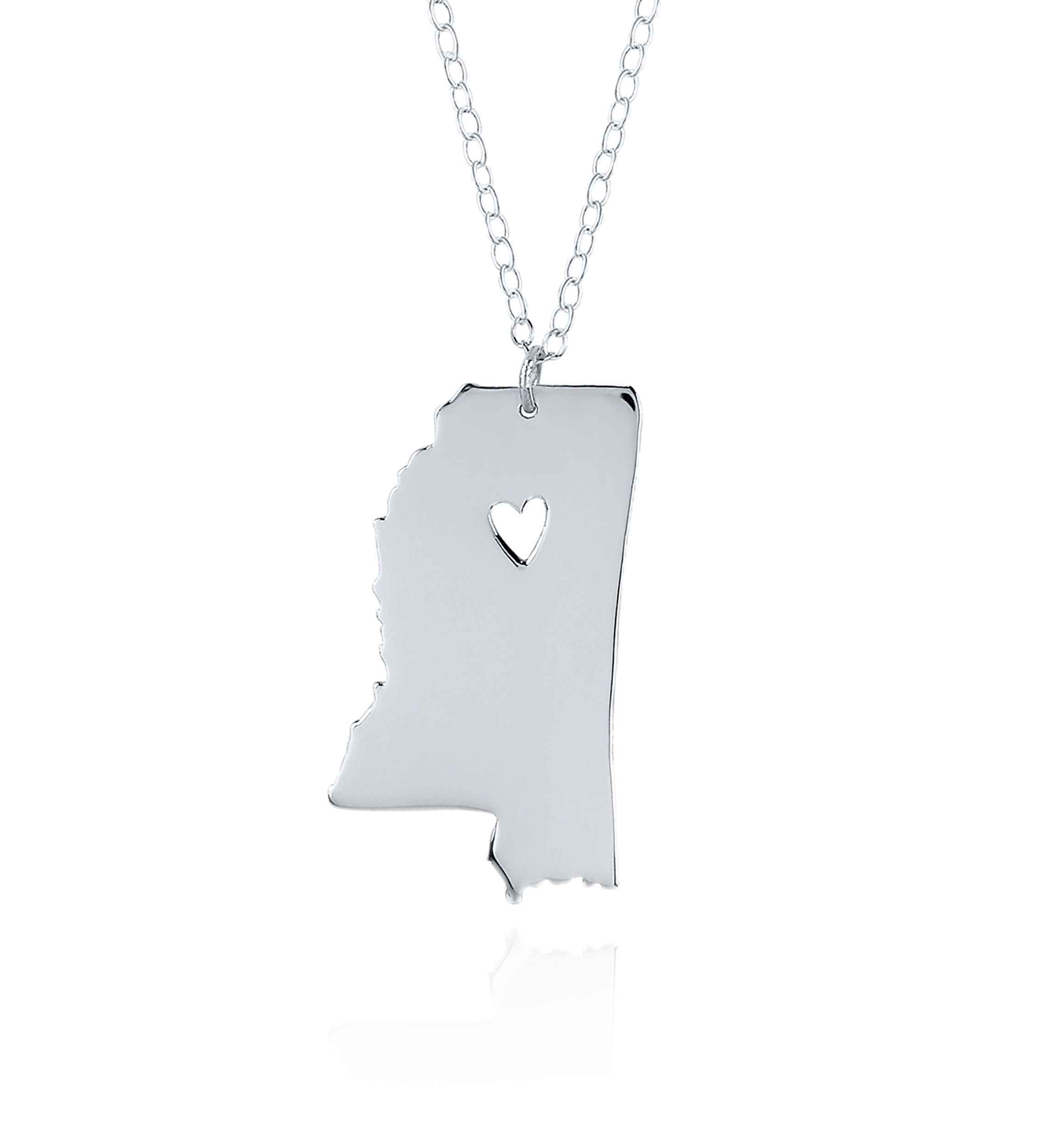 Sterling Silver Mississippi State Pendant