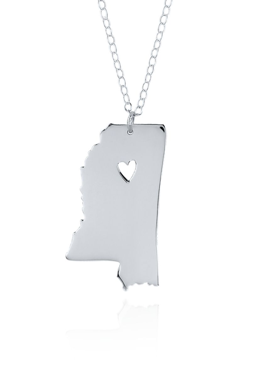 Sterling Silver Mississippi State Pendant