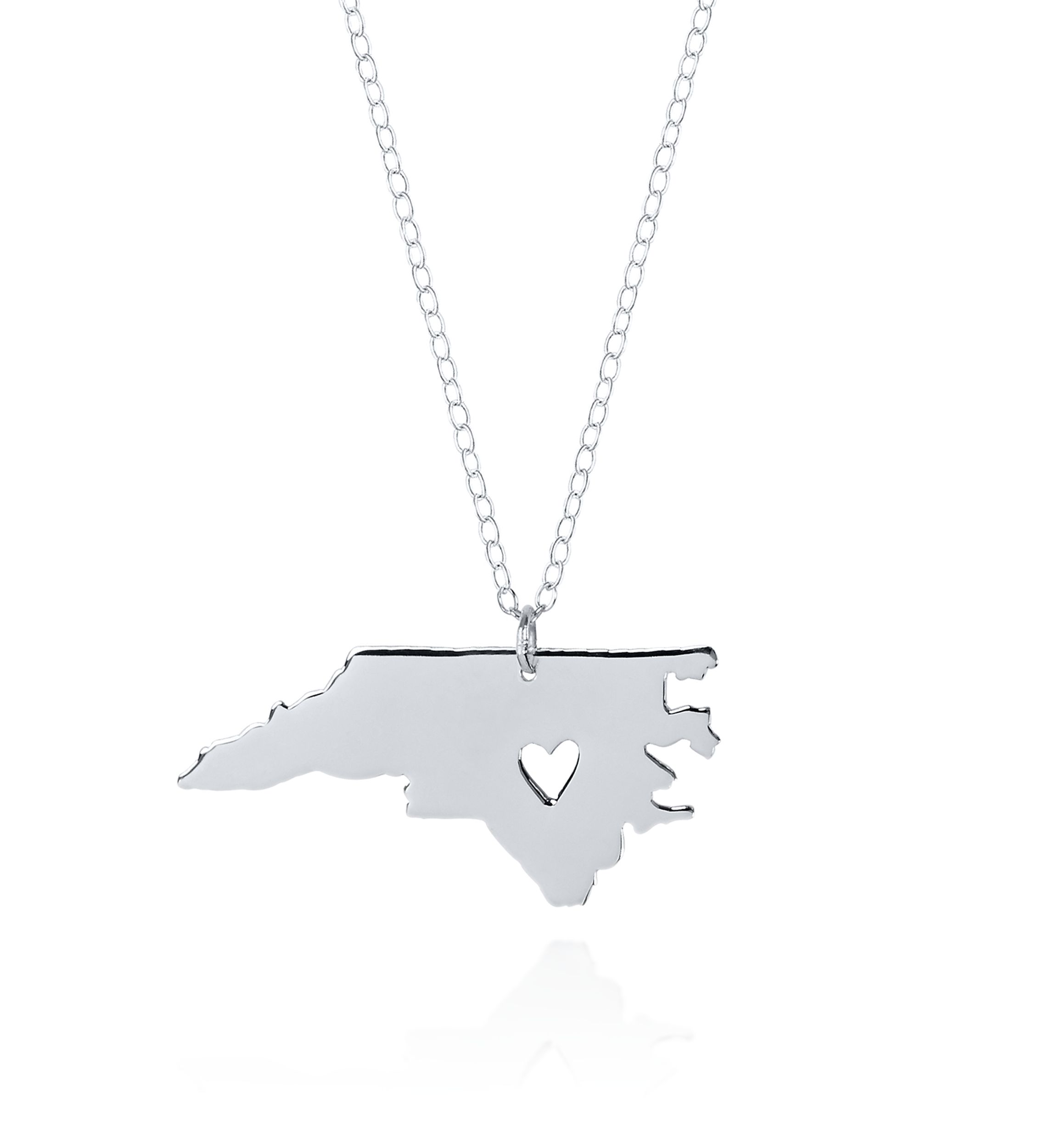Sterling Silver North Carolina State Pendant