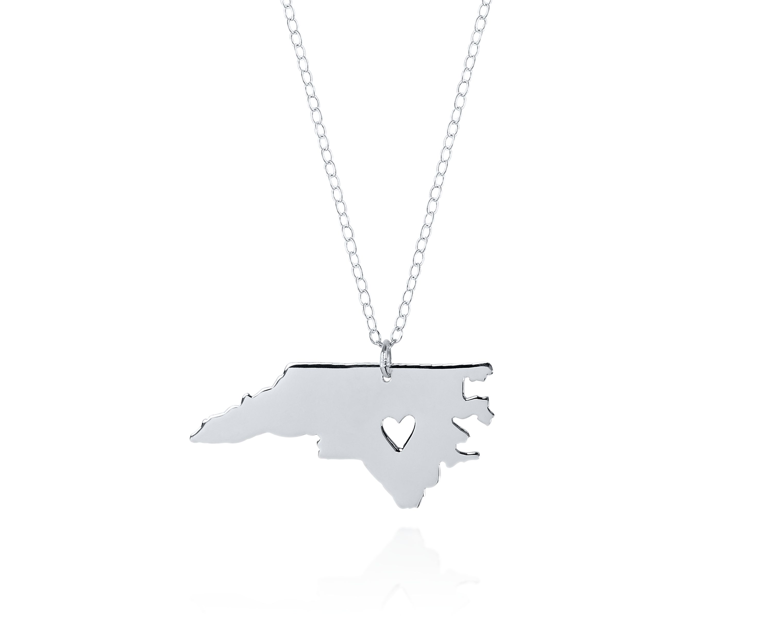 Sterling Silver North Carolina State Pendant