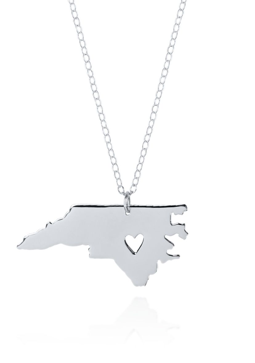 Sterling Silver North Carolina State Pendant