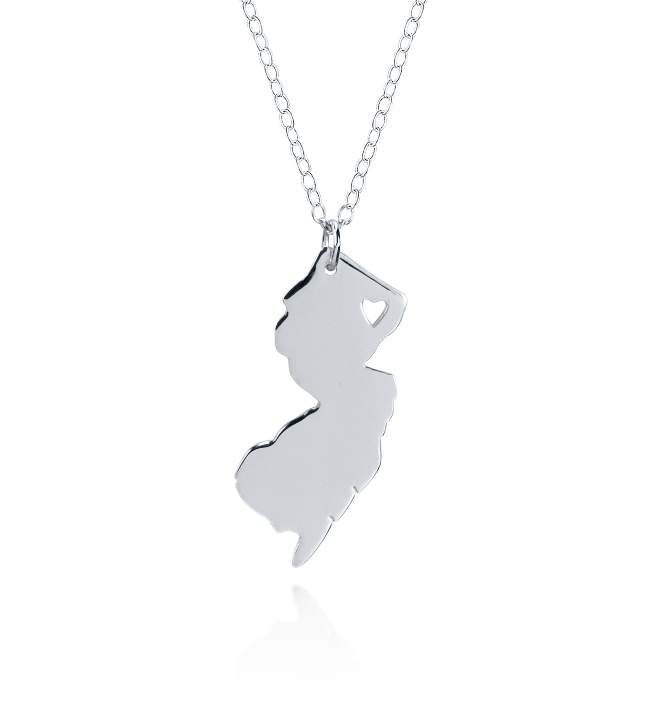 Sterling Silver New Jersey State Pendant
