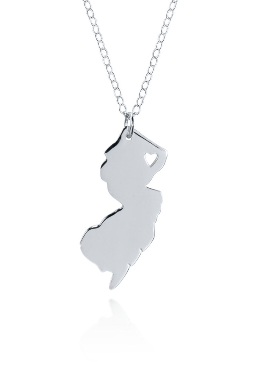Sterling Silver New Jersey State Pendant