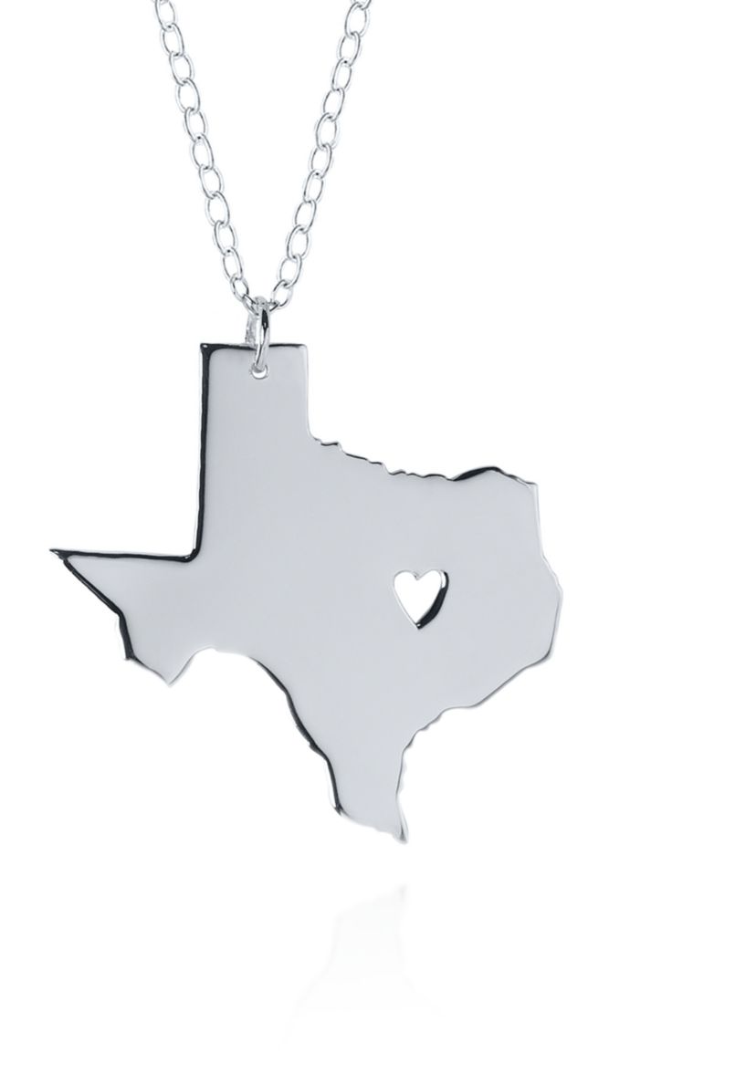 Sterling Silver Texas State Pendant