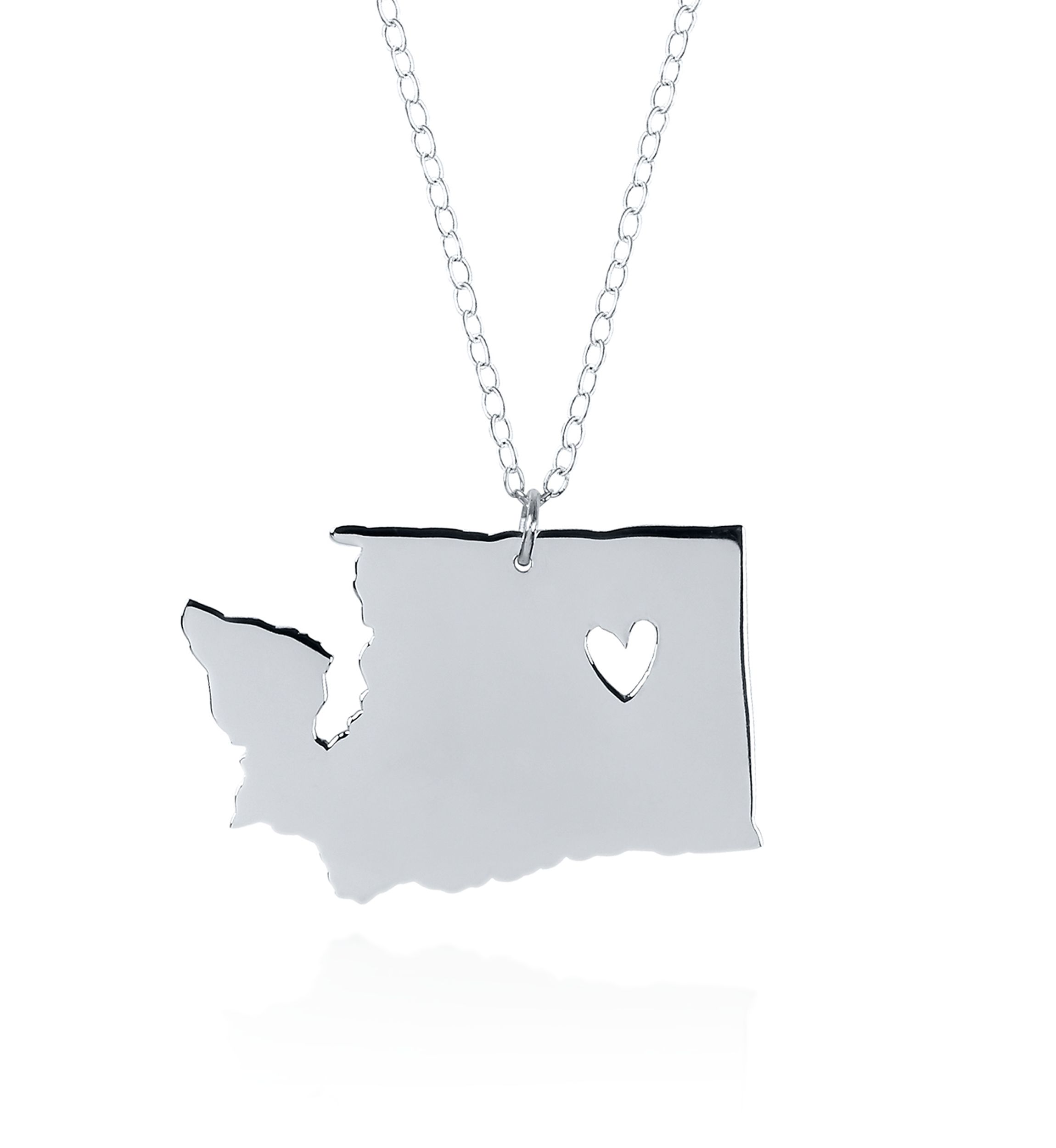 Sterling Silver Washington State Pendant