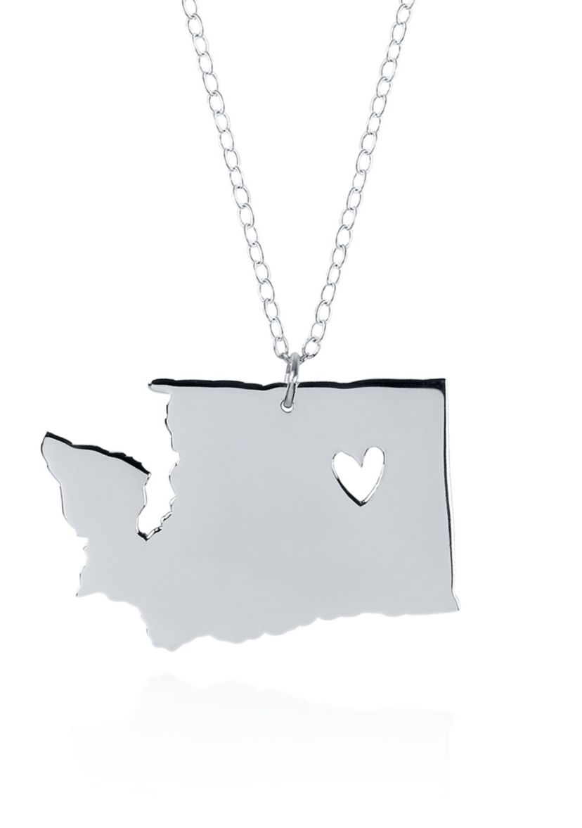Sterling Silver Washington State Pendant