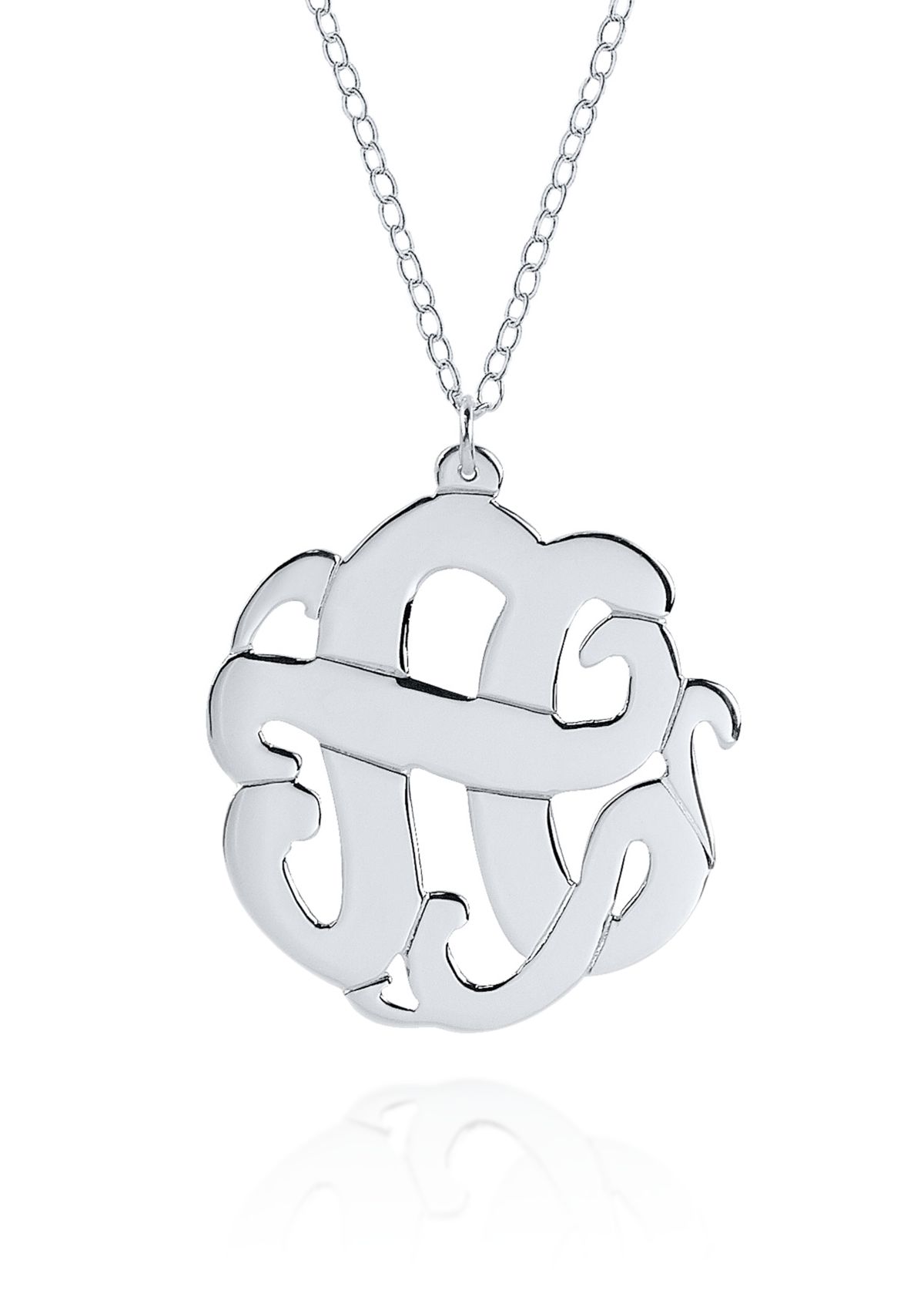 Sterling Silver Circle Monogram Necklace