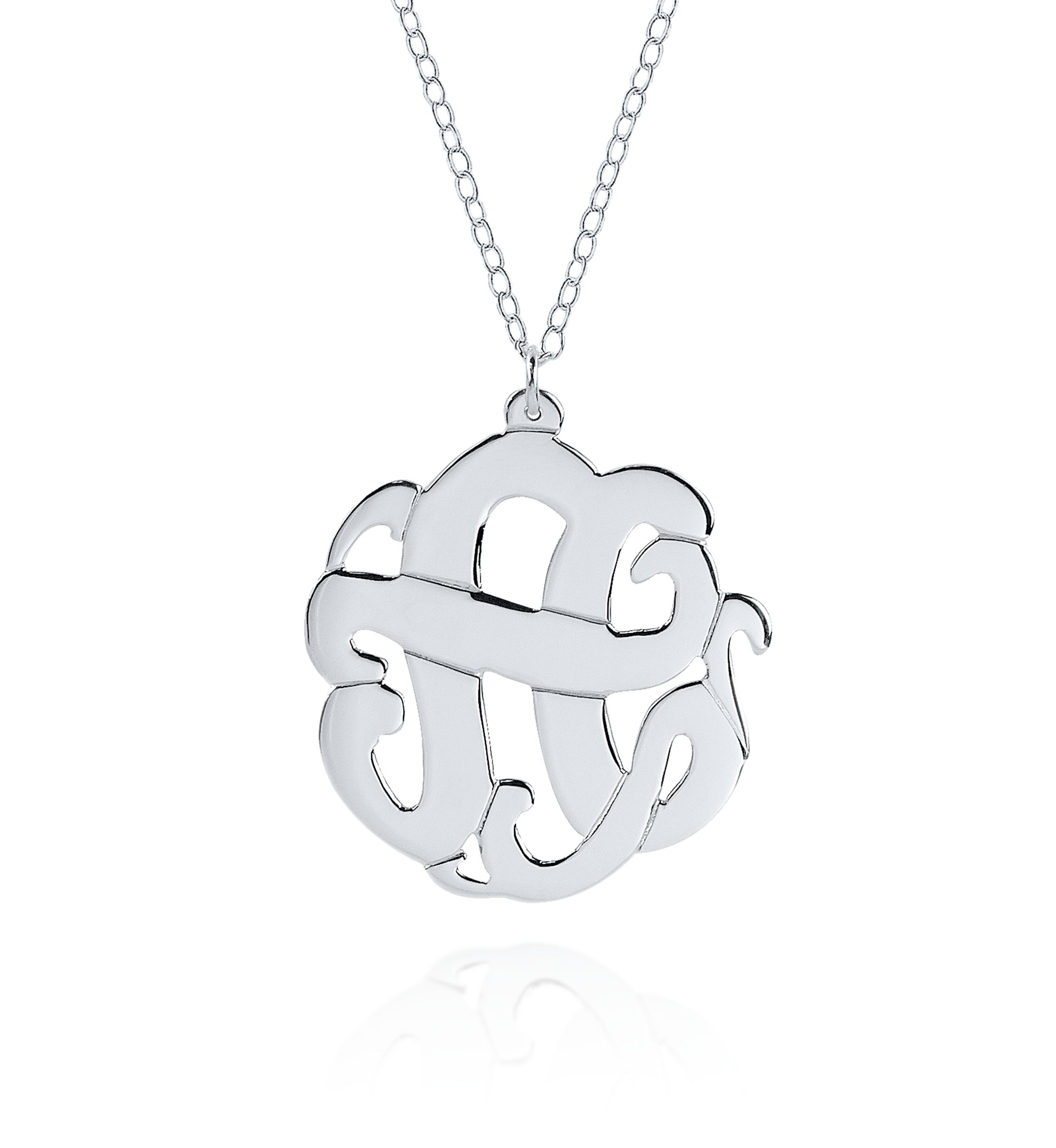 Sterling Silver Circle Monogram Necklace