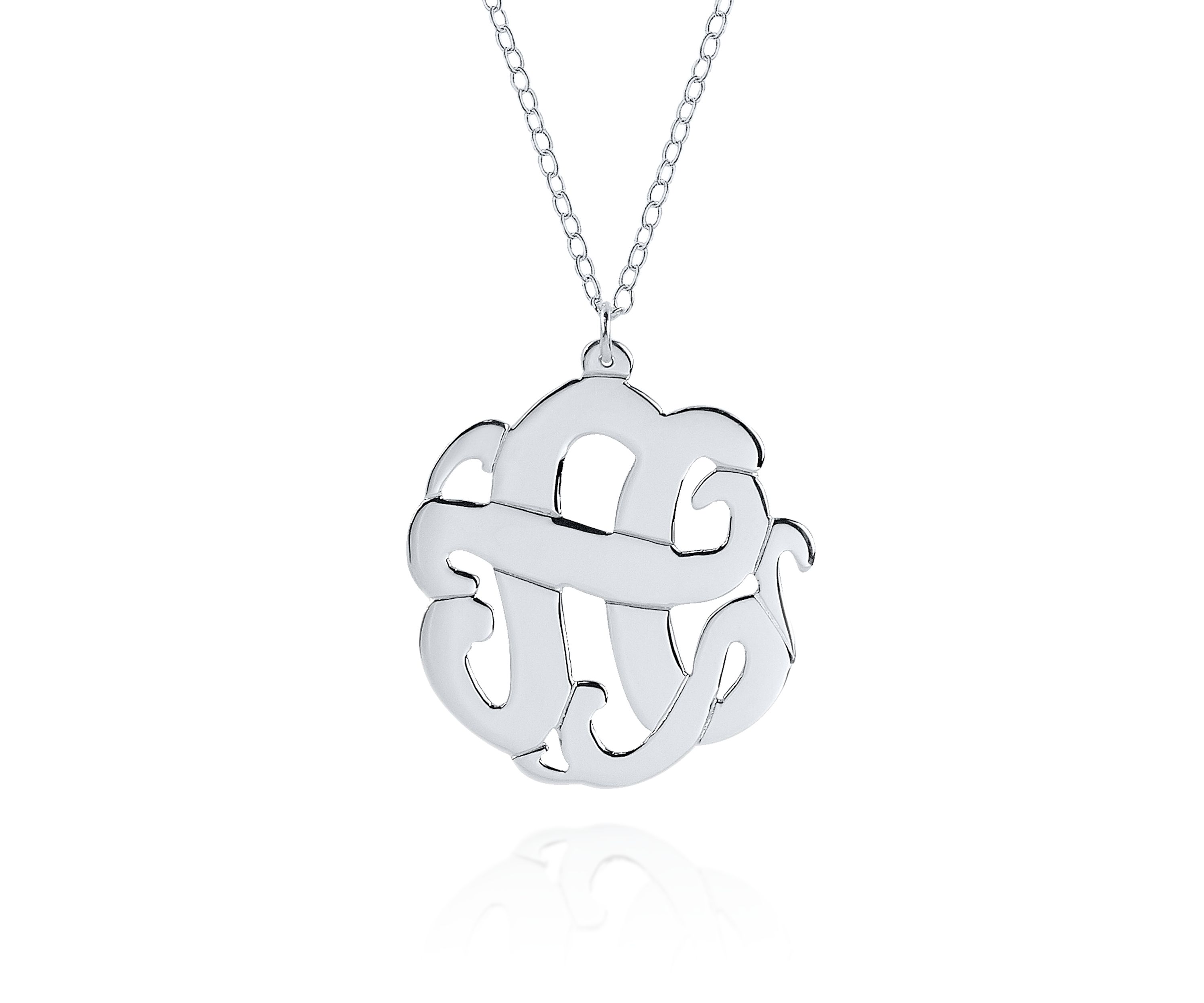 Sterling Silver Circle Monogram Necklace