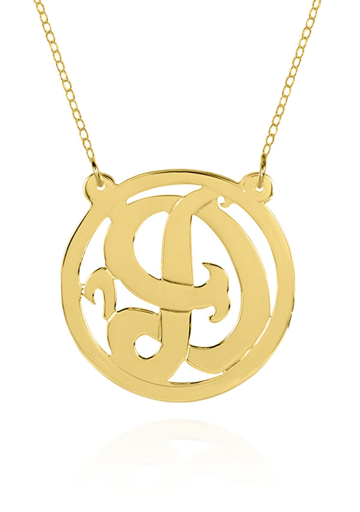 14k Yellow Gold D Monogram Necklace