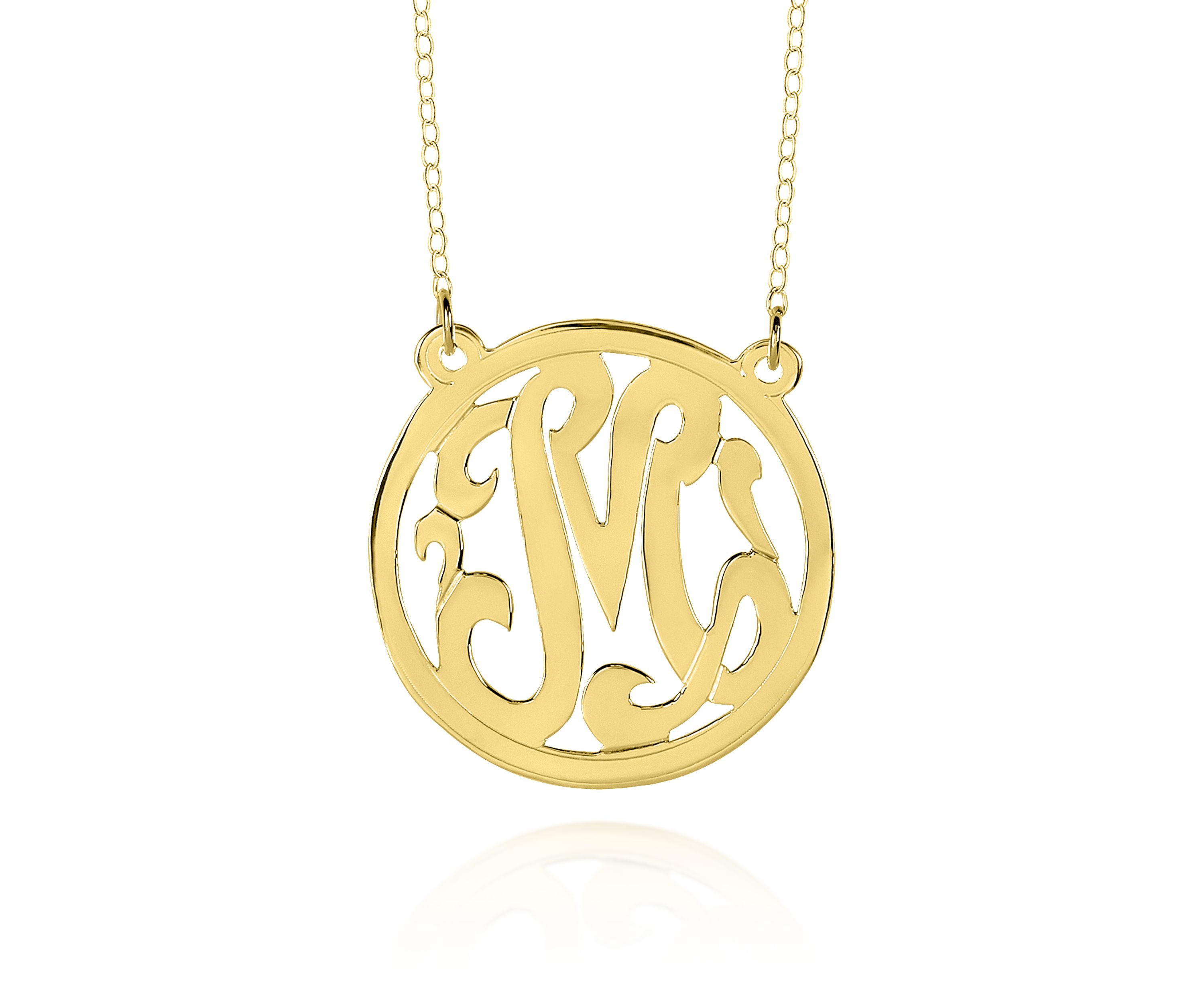 14k Yellow Gold M Monogram Necklace