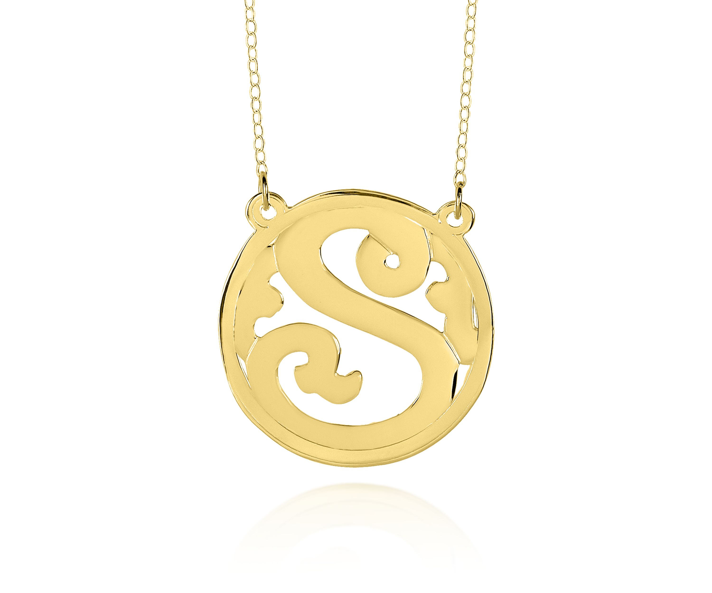 14k Yellow Gold S Monogram Necklace