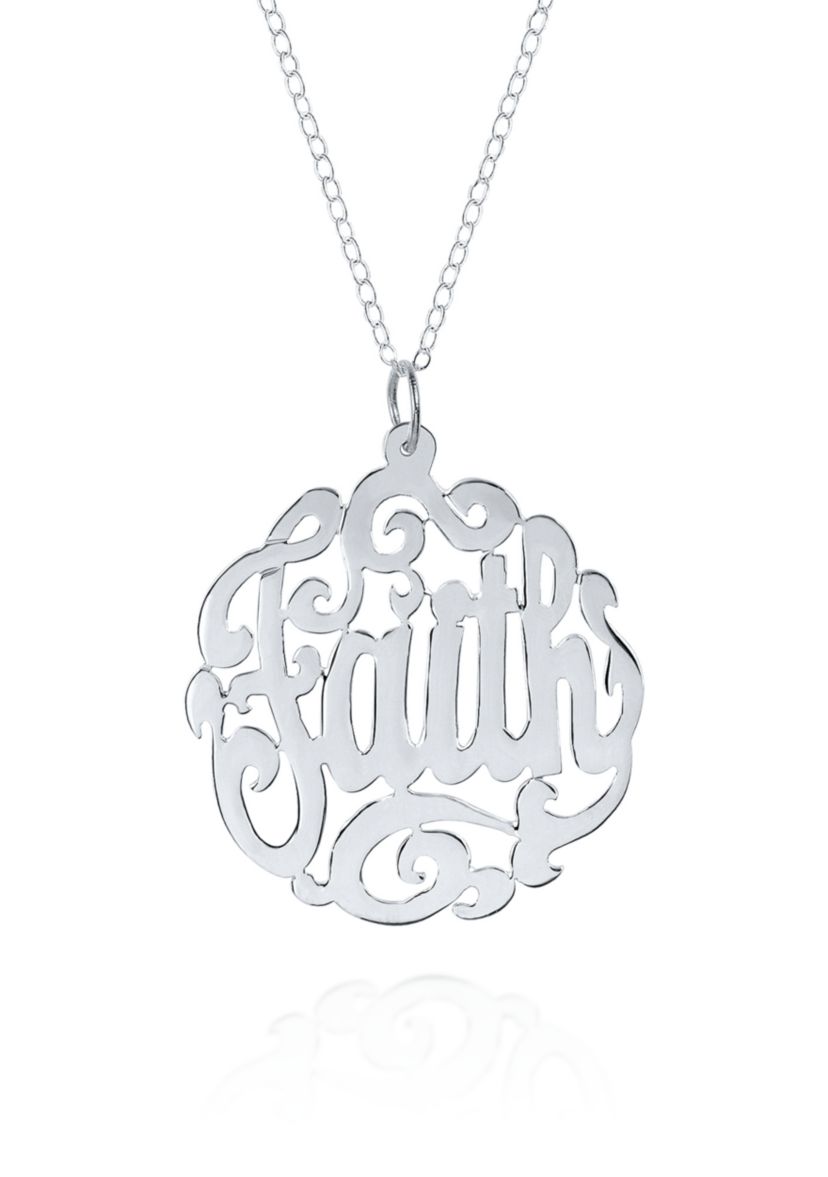 Sterling Silver Faith Monogram Pendant
