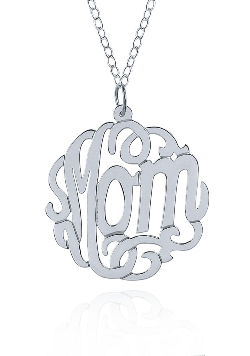 Sterling Silver Mom Monogram Pendant