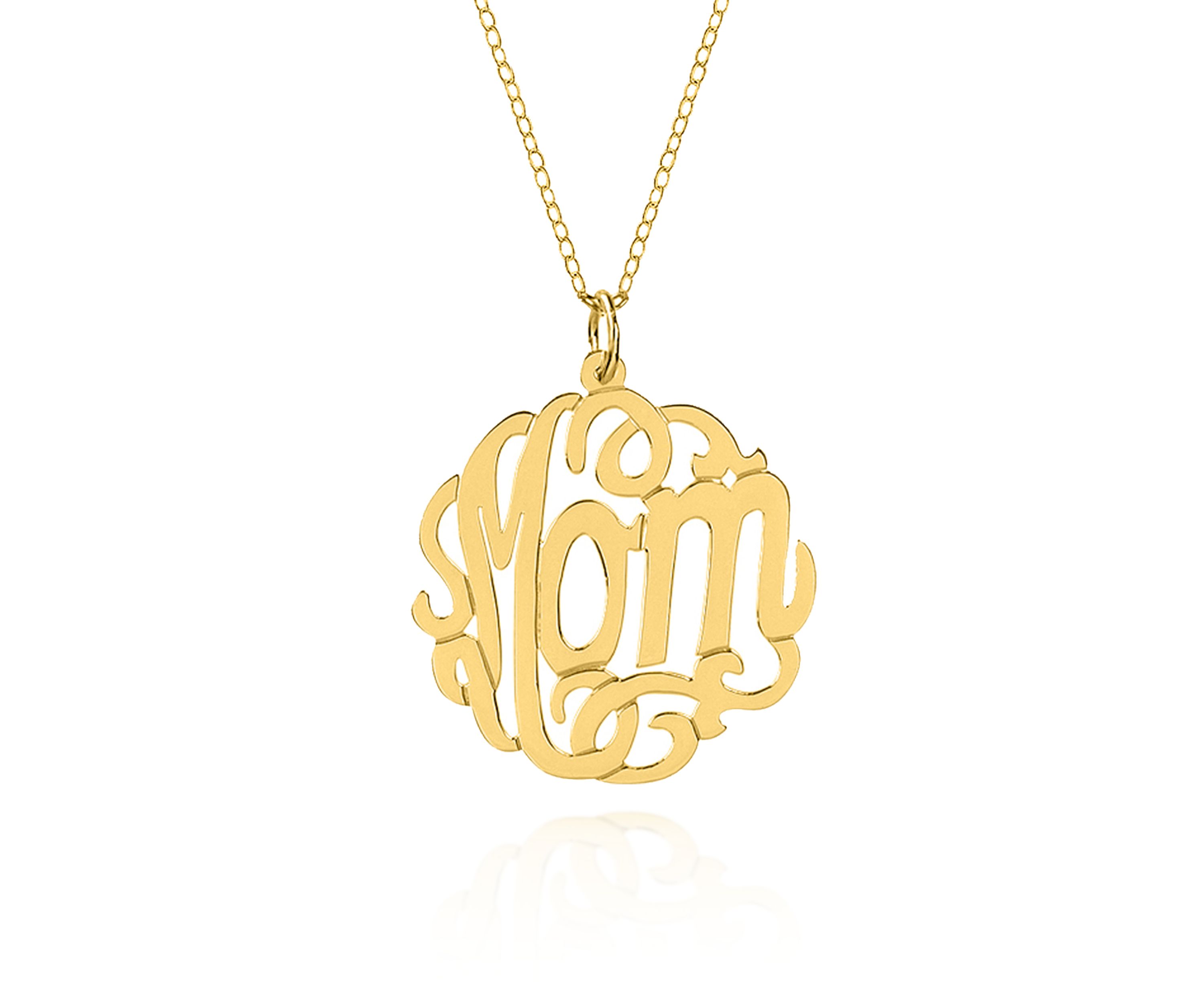 10k Yellow Gold Mom Monogram Pendant