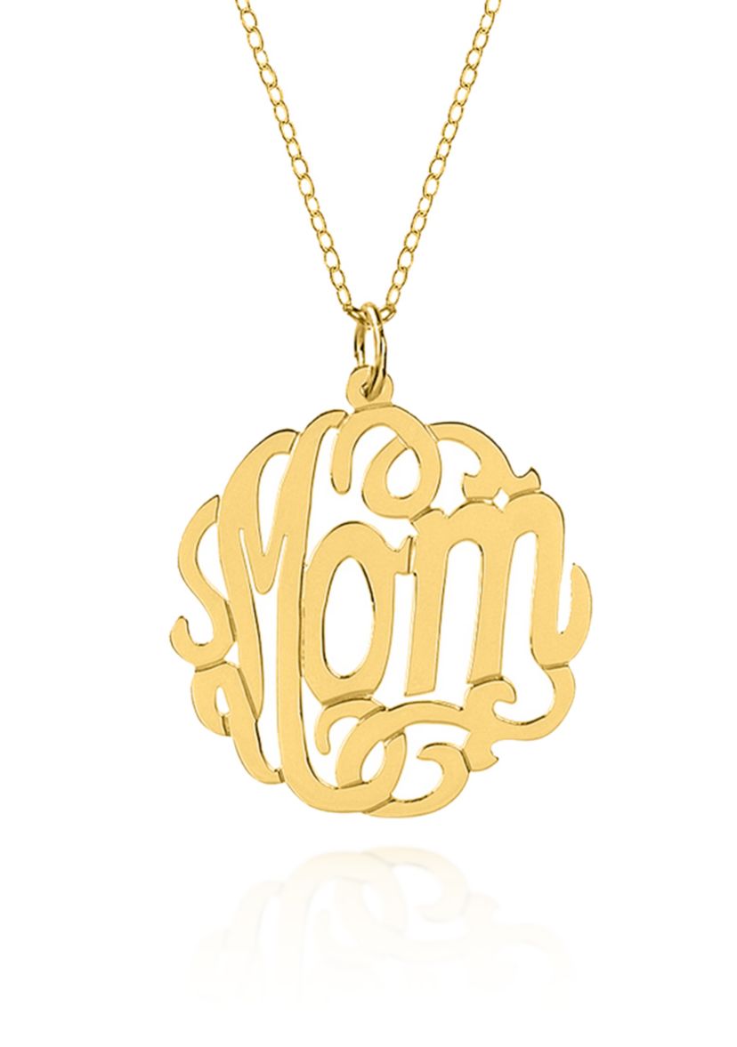 10k Yellow Gold Mom Monogram Pendant