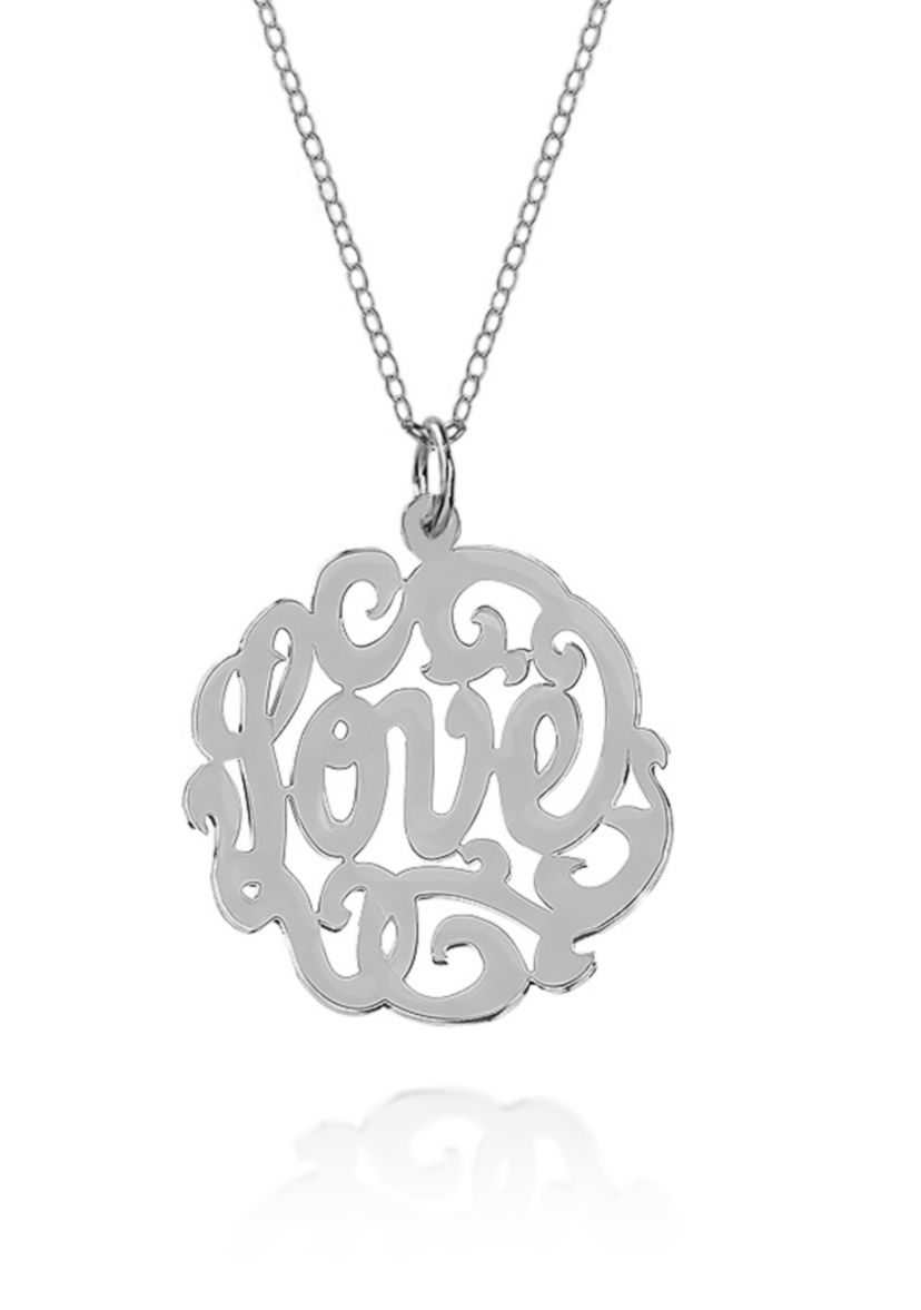 Sterling Silver Love Monogram Pendant