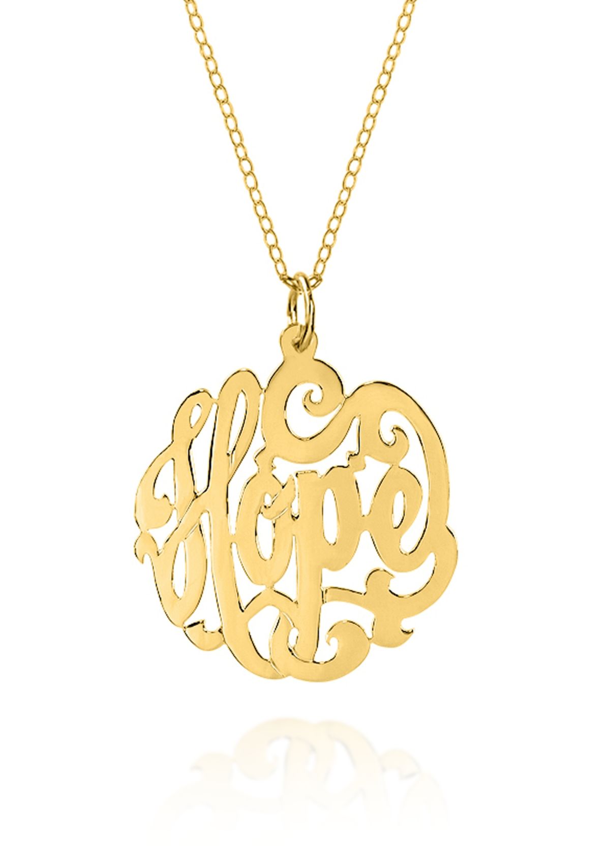 14k Yellow Gold Monogram Hope Pendant