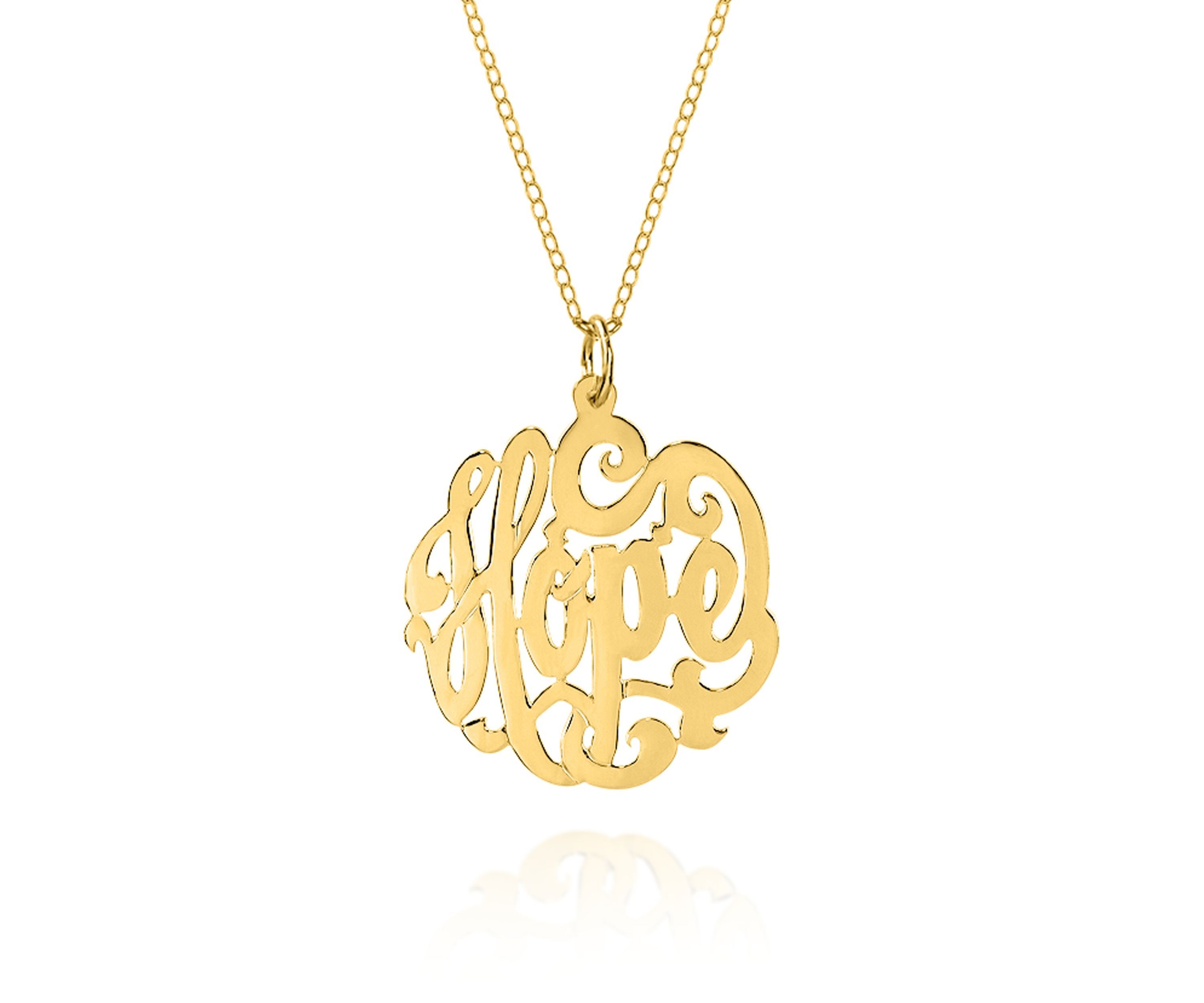 14k Yellow Gold Monogram Hope Pendant
