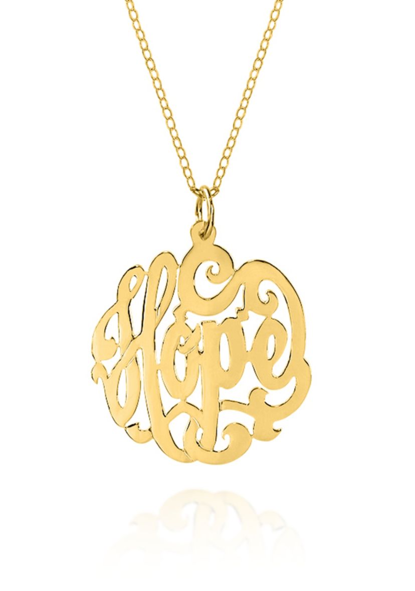 14k Yellow Gold Monogram Hope Pendant