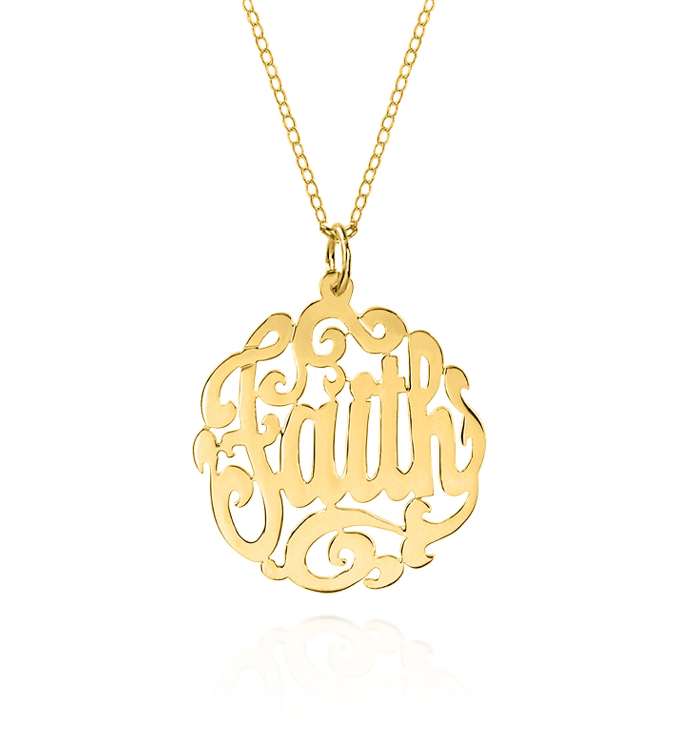 10k Yellow Gold Faith Monogram Pendant