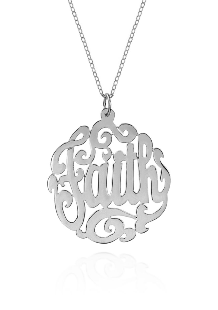 Sterling Silver Faith Monogram Pendant