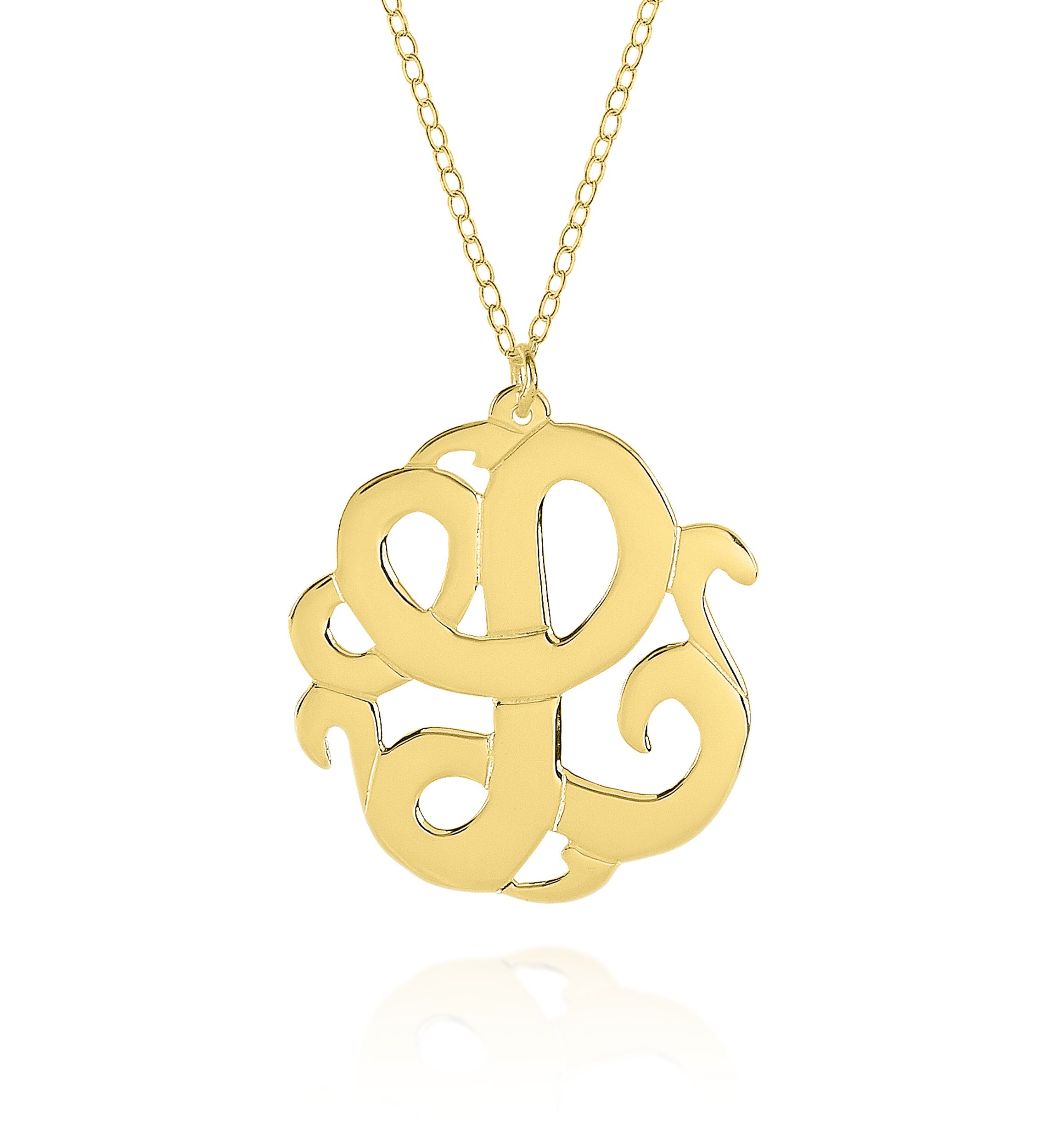 10k Yellow Gold L Monogram Necklace