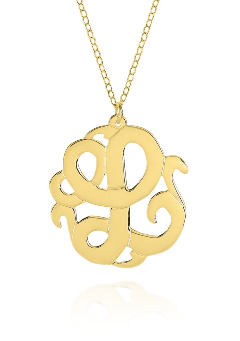 10k Yellow Gold L Monogram Necklace
