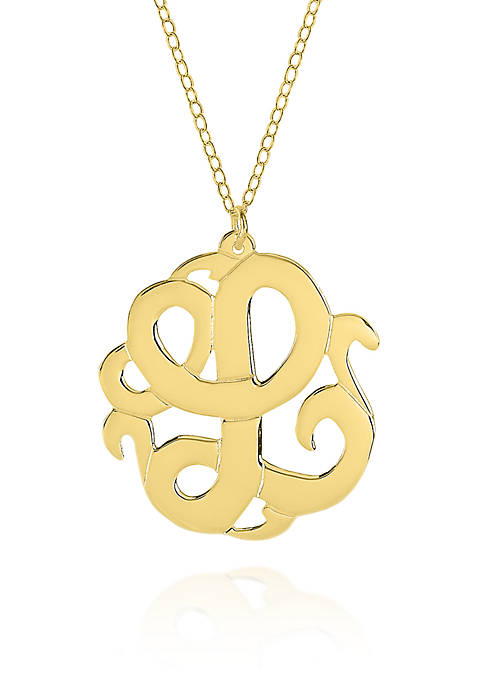 14k Yellow Gold L Monogram Necklace
