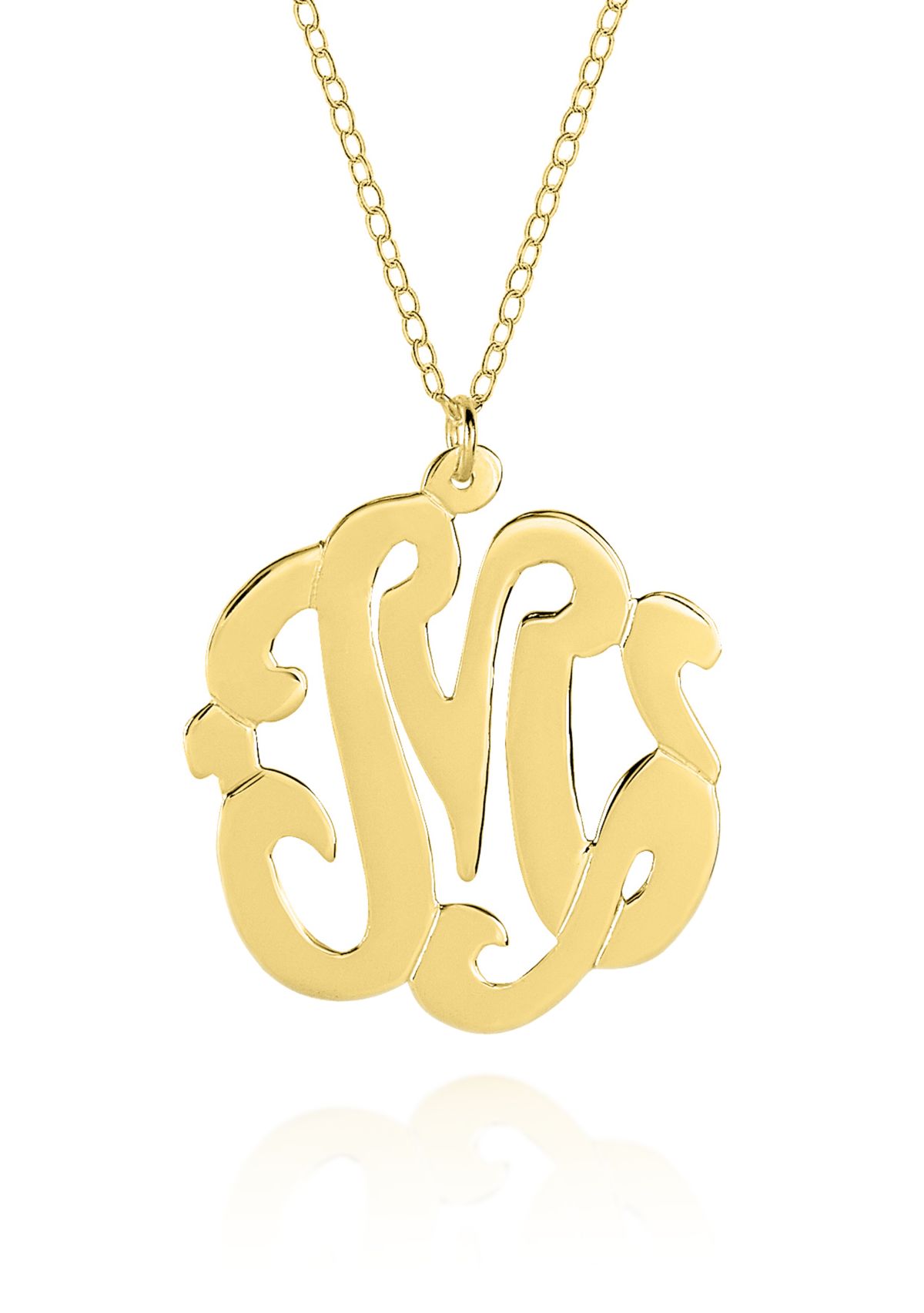 14k Yellow Gold M Monogram Necklace