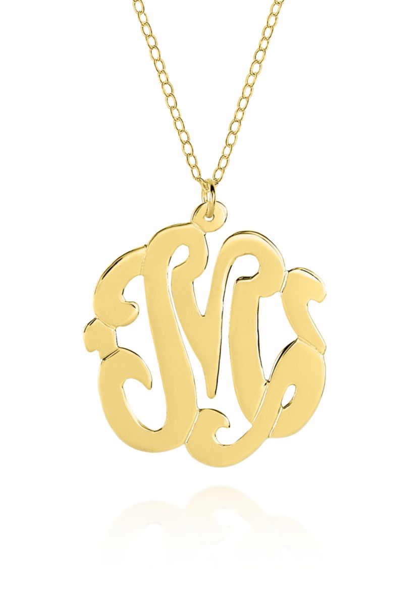 14k Yellow Gold M Monogram Necklace