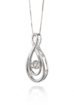 Belk & Co. Moving Diamond Figure 8 Pendant set in Sterling Silver | belk