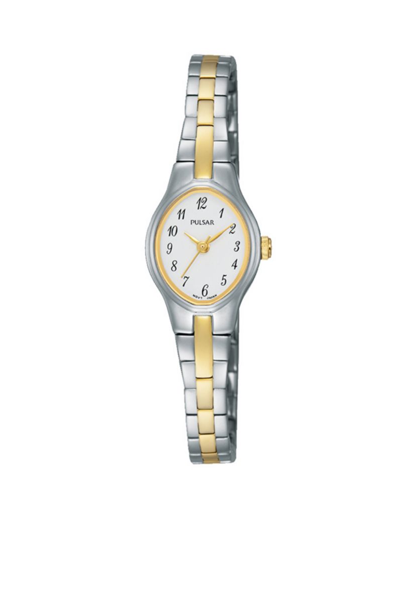 Womens Stainless White Dial Two-Tone Watch
