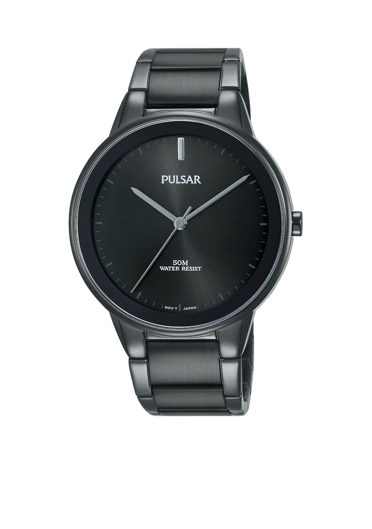 Mens Black Stainless Steel Watch