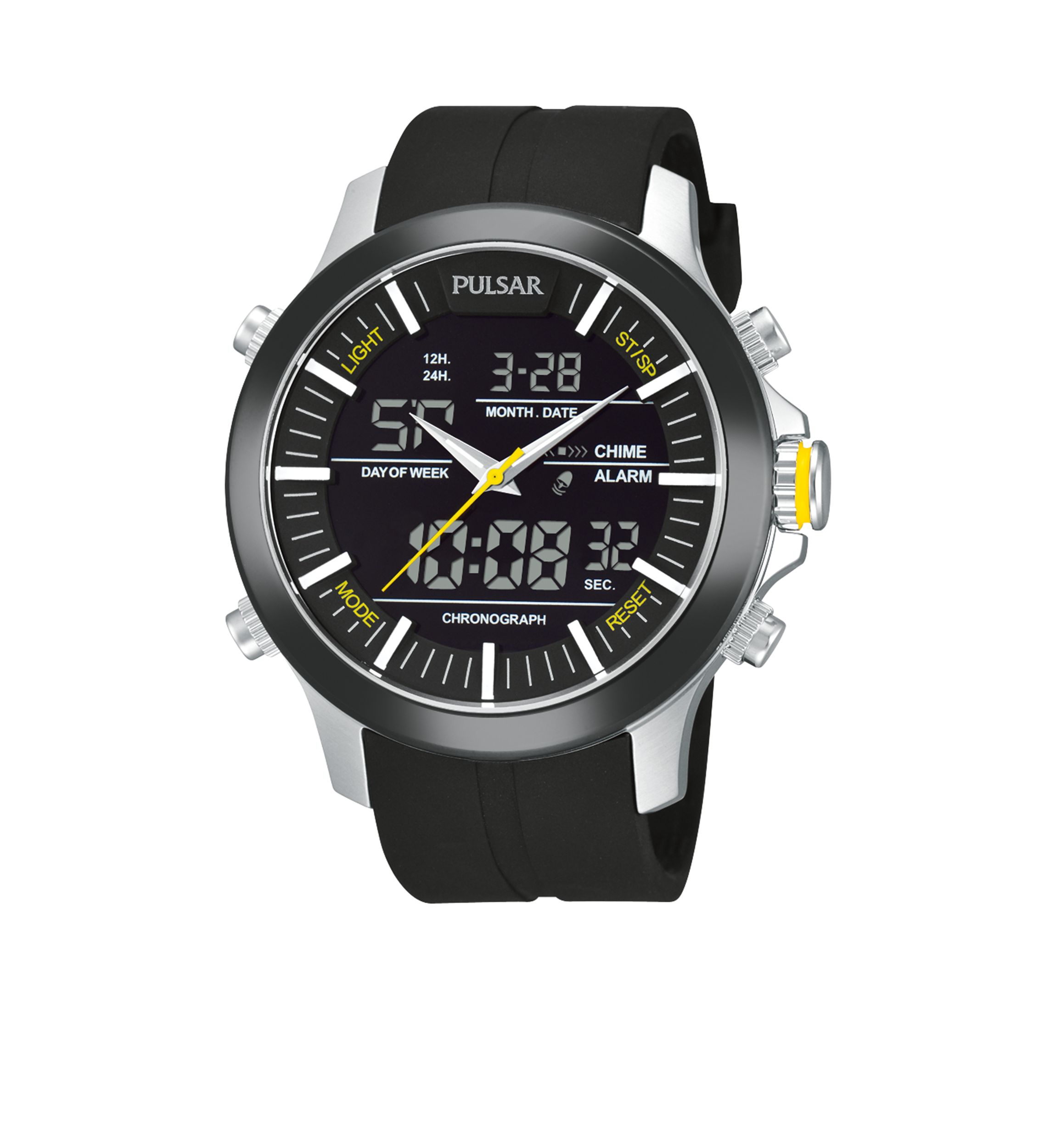 Mens Active Sport Digital and Analog Strap Watch