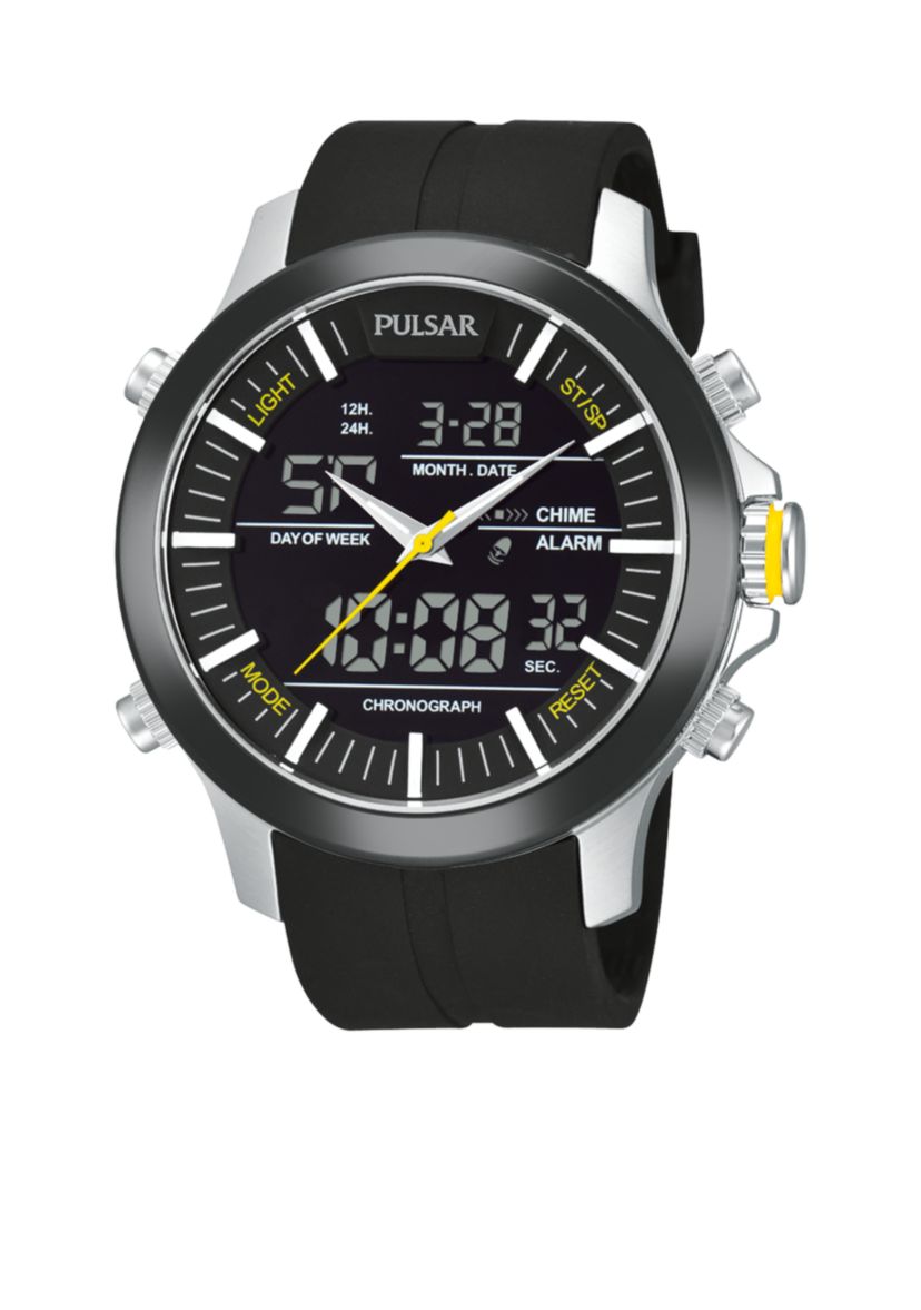 Mens Active Sport Digital and Analog Strap Watch