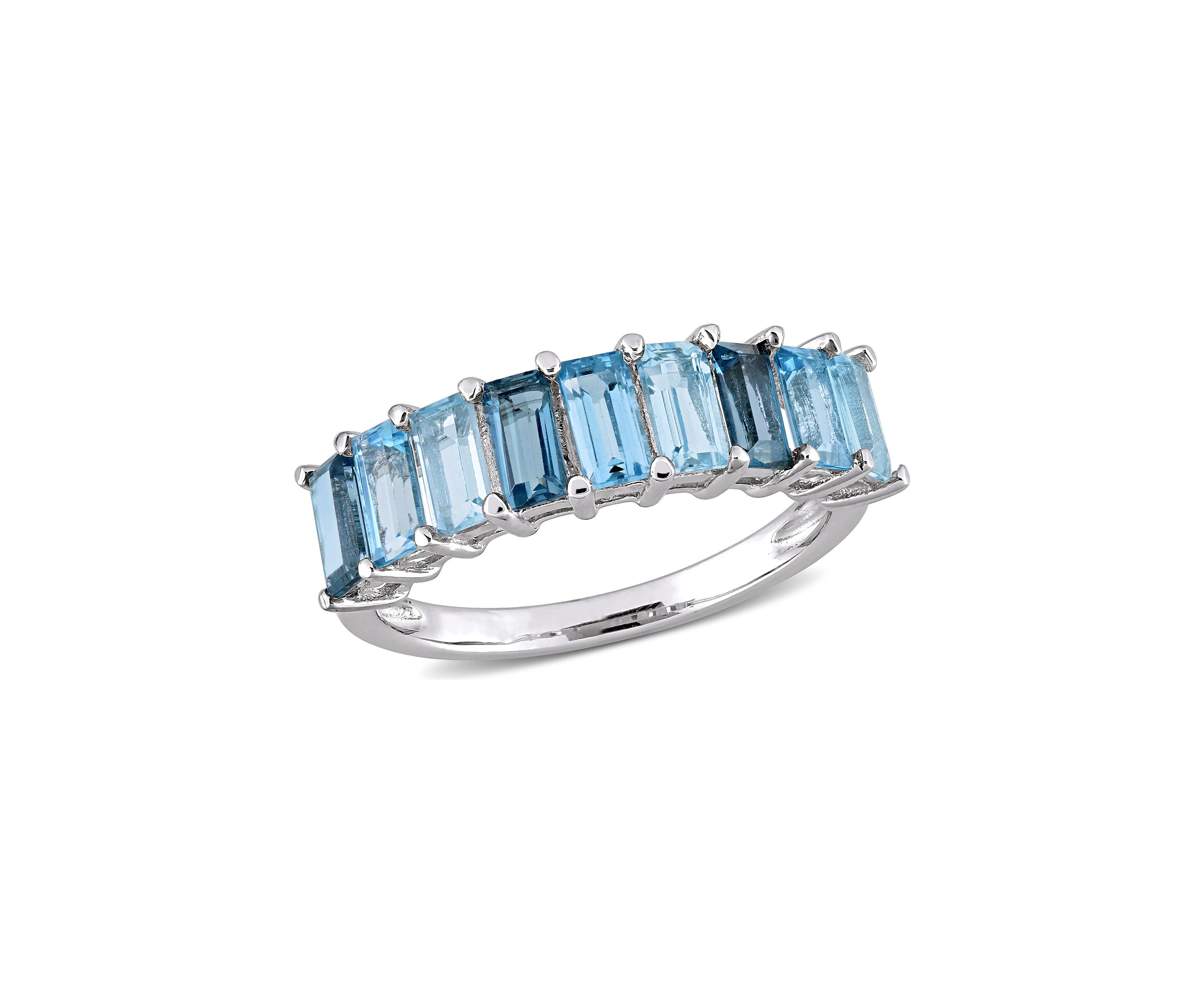 2.5 ct. t.w. Blue Topaz Semi-Eternity Ring in Sterling Silver