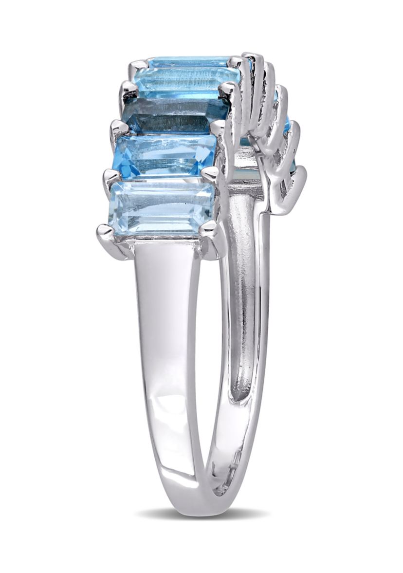 2.5 ct. t.w. Blue Topaz Semi-Eternity Ring in Sterling Silver